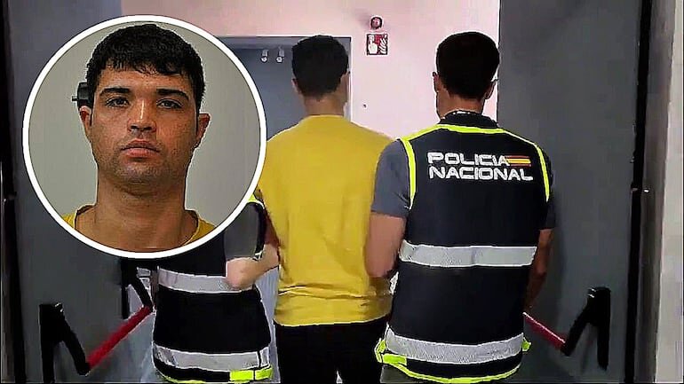 Luis Miguel Zapata Simón, paraguayo, de 27 años, quien fue detenido por el Grupo de Localización de Fugitivos de la Policía Nacional de España, como sospechoso del homicidio de un compatriota en Argentina.