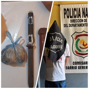 Detienen a un joven con orden de captura, droga y un machetillo en Pedro Juan Caballero