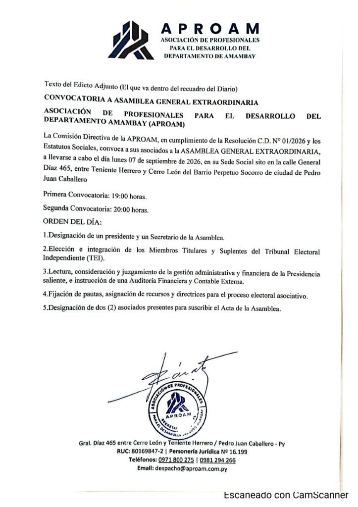 APROAM convoca a sus socios a una asamblea general extraordinaria para el 7 de septiembre